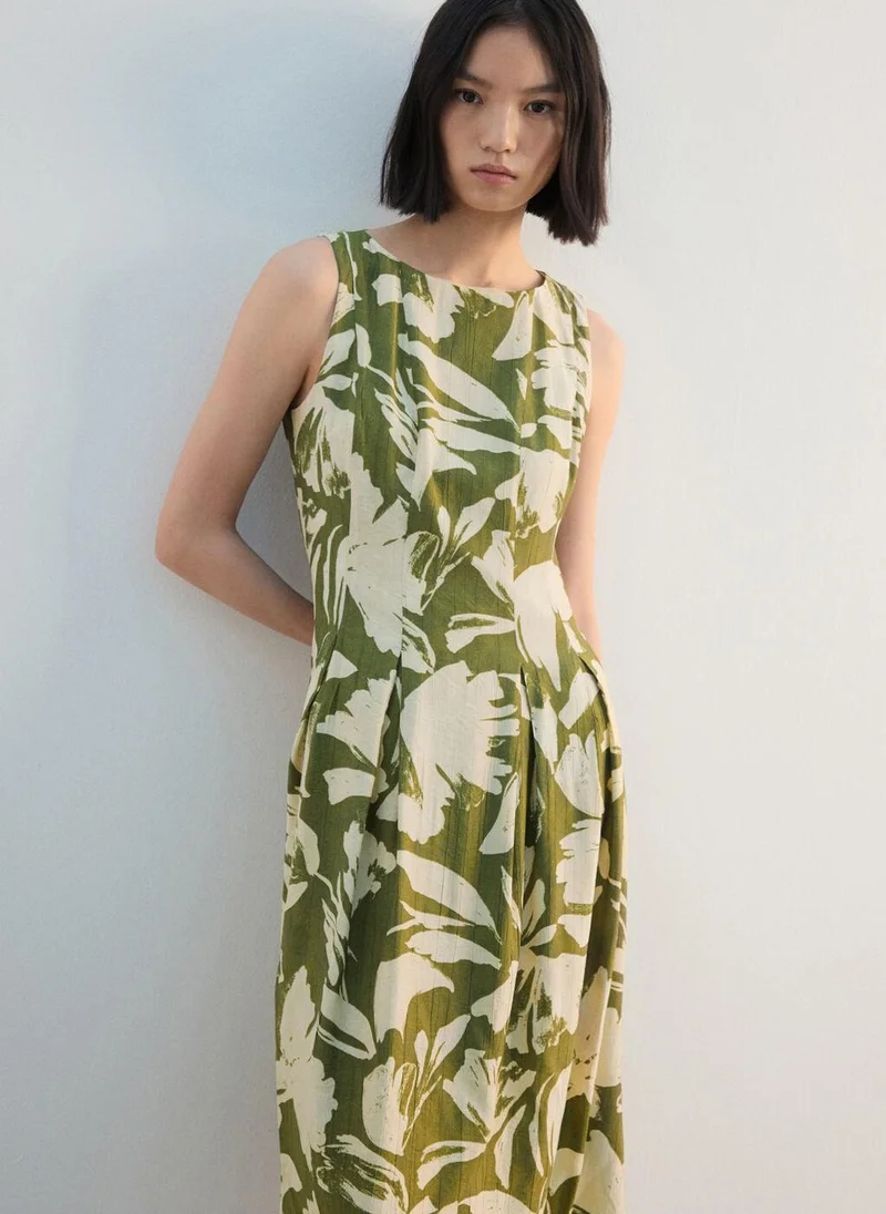 Mango  Floral-print flared dress for Women | Best Price UAE